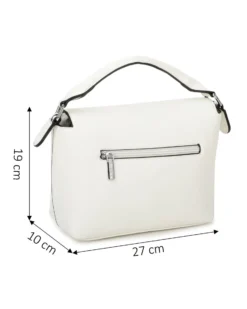 NARDINI - Borsa un manico bianca con patta diagonale e tasca posteriore, tracolla removibile