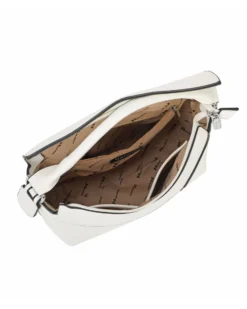 NARDINI - Borsa un manico bianca con patta diagonale e tasca posteriore, tracolla removibile
