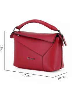 NARDINI - Borsa un manico rubino con patta diagonale e tasca posteriore, tracolla removibile