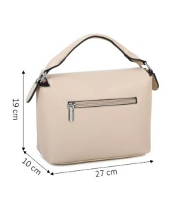 NARDINI - Borsa un manico taupe con patta diagonale e tasca posteriore, tracolla removibile
