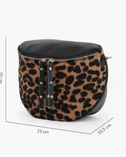 NARDINI - Marsupio leopardato da donna in VERA PELLE - MADE IN ITALY