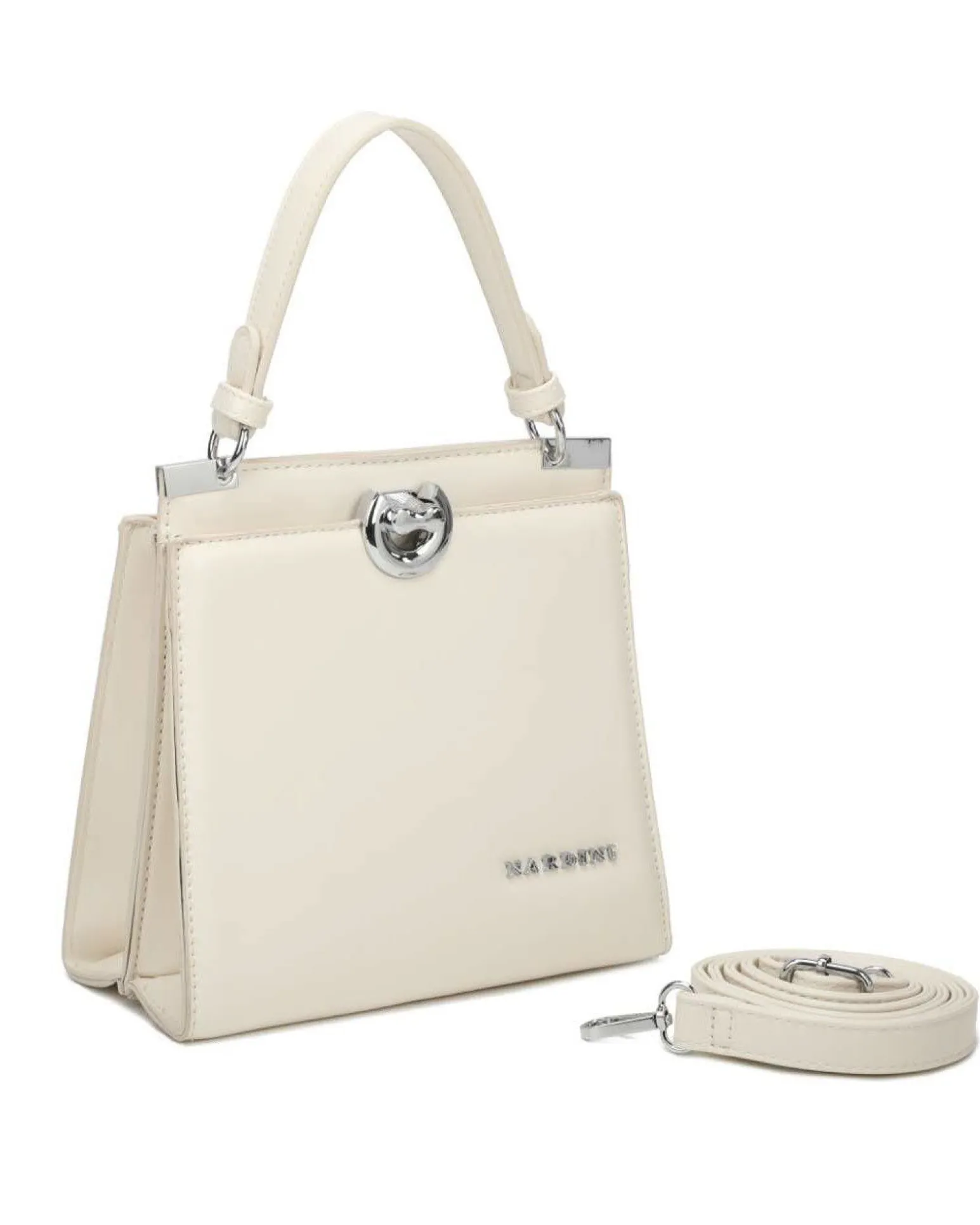 NARDINI - Minibag beige con due scomparti principali, tracolla removibile