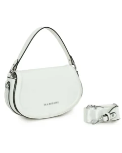 NARDINI - Minibag bianca con patta e tracolla removibile