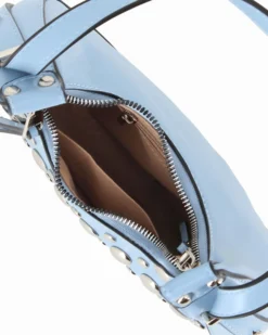 NARDINI - Minibag blu con borchie metalliche argentate
