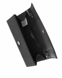 NARDINI - Pochette nera in lurex con patta