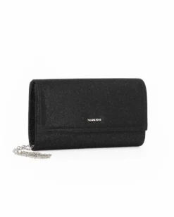 NARDINI - Pochette nera in lurex con patta