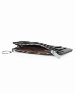 NARDINI - Portacarte nero con tasca portaspicci e anello portachiavi