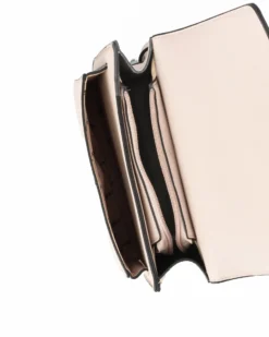 NARDINI - Tracolla beige con tasca frontale e morsetto sulla patta