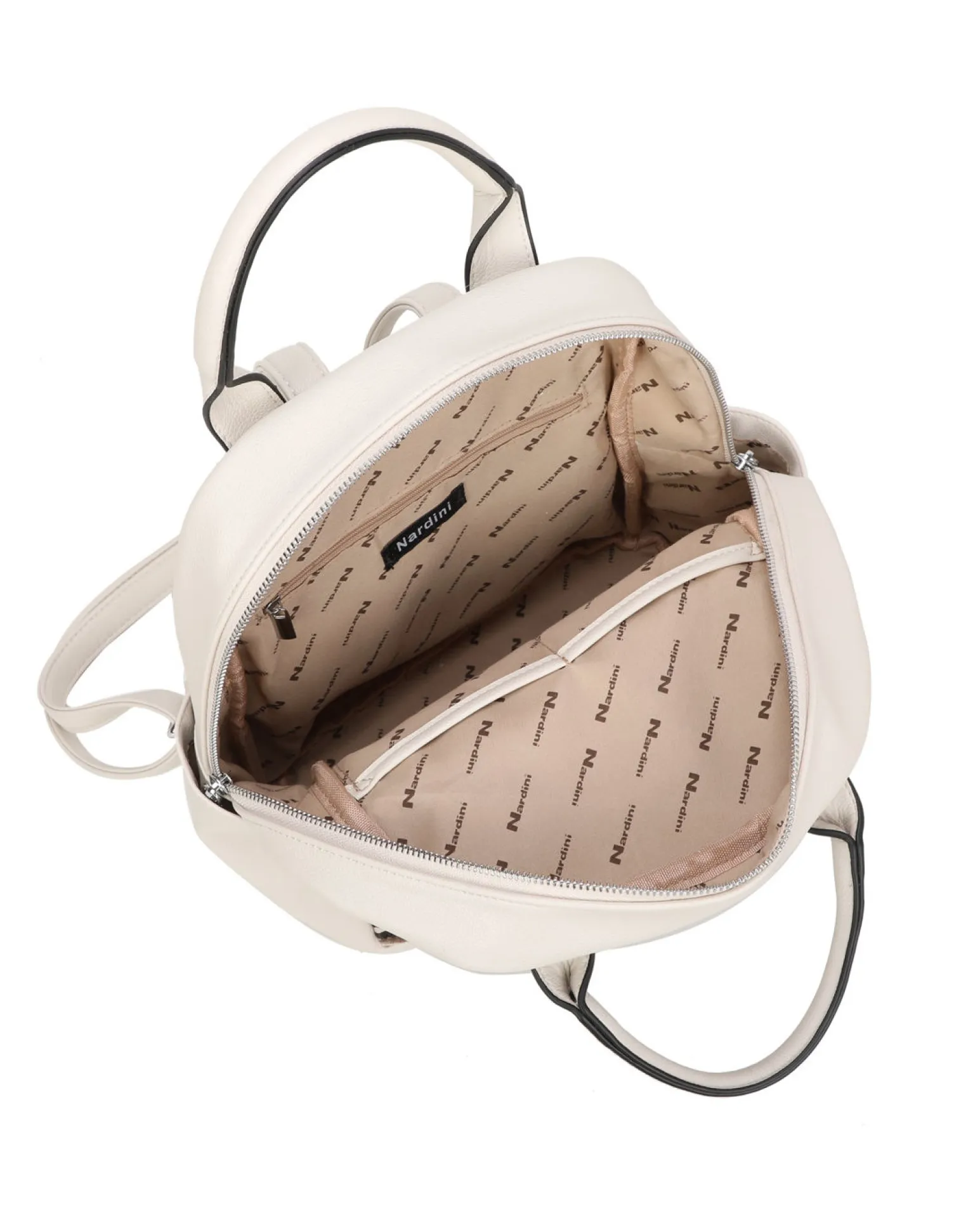 NARDINI - Zaino animalier beige multitasche intreccio con due manici