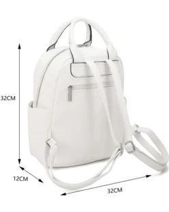 NARDINI - Zaino animalier bianco multitasche intreccio con due manici