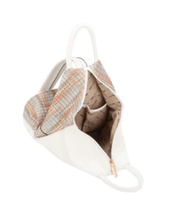 NARDINI - Zaino due manici multicolor effetto intreccio con tasca frontale e spalline regolabili con zip