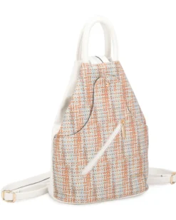 NARDINI - Zaino due manici multicolor effetto intreccio con tasca frontale e spalline regolabili con zip