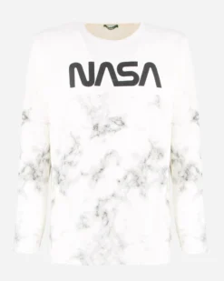 NASA - MAGLIA MANICA LUNGA BIANCA DA UOMO