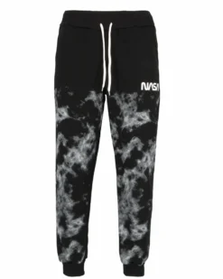 NASA - PANTALONE FELPA NERO DA UOMO CON POLSINO
