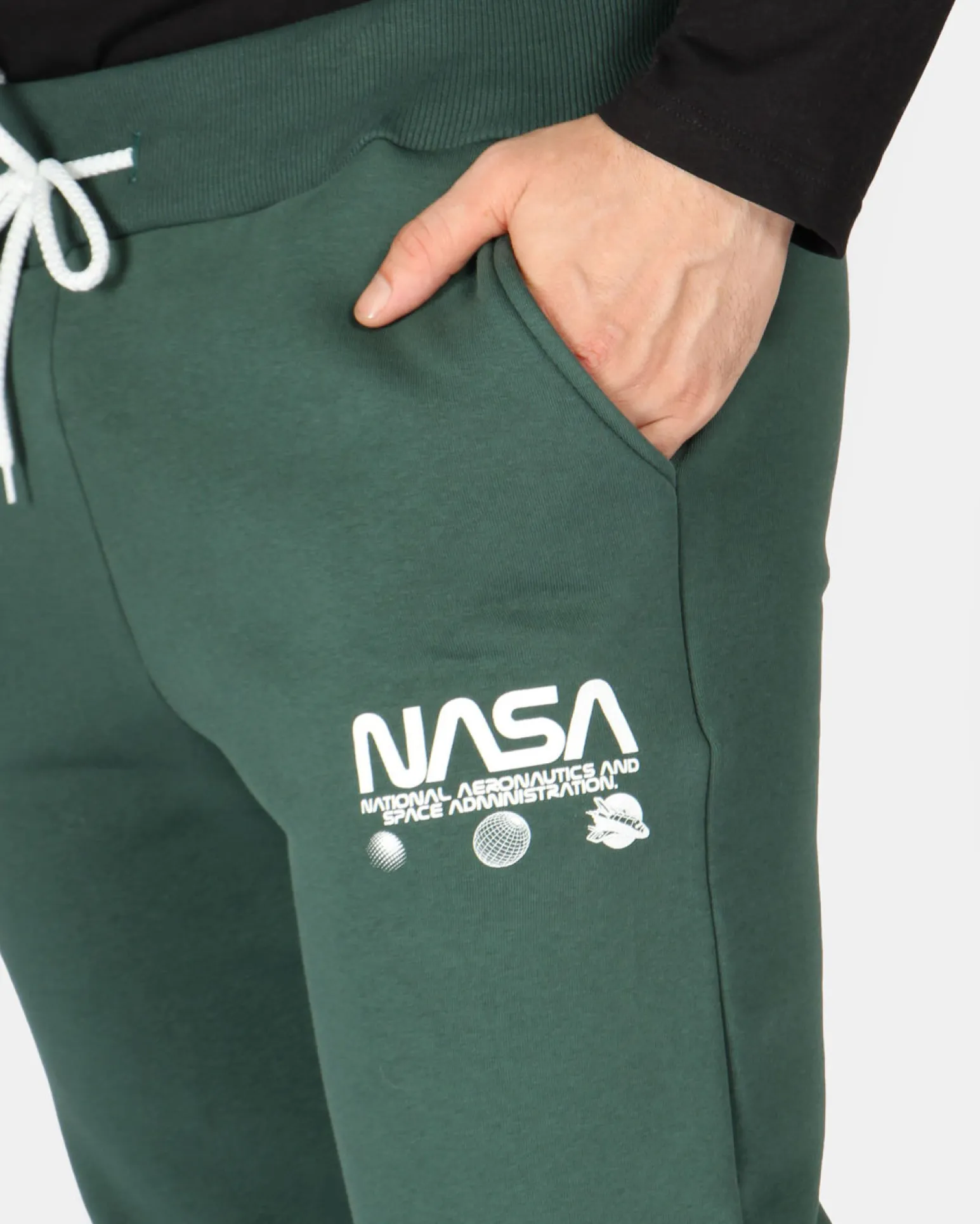 NASA - PANTALONE FELPA VERDE DA UOMO