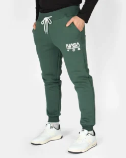 NASA - PANTALONE FELPA VERDE DA UOMO
