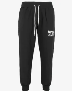 NASA - PANTALONE TUTA NERO DA UOMO CON POLSINO