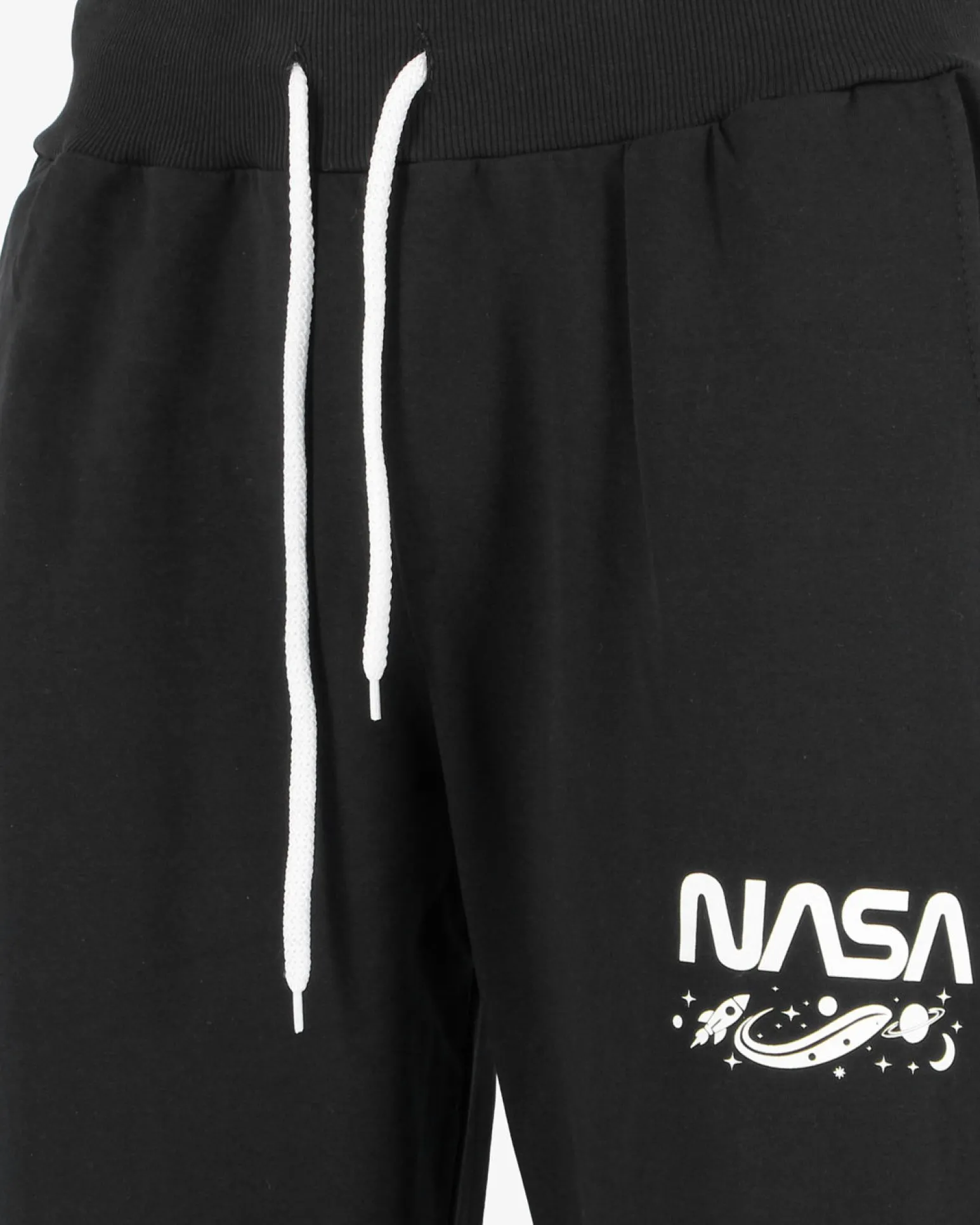 NASA - PANTALONE TUTA NERO DA UOMO CON POLSINO