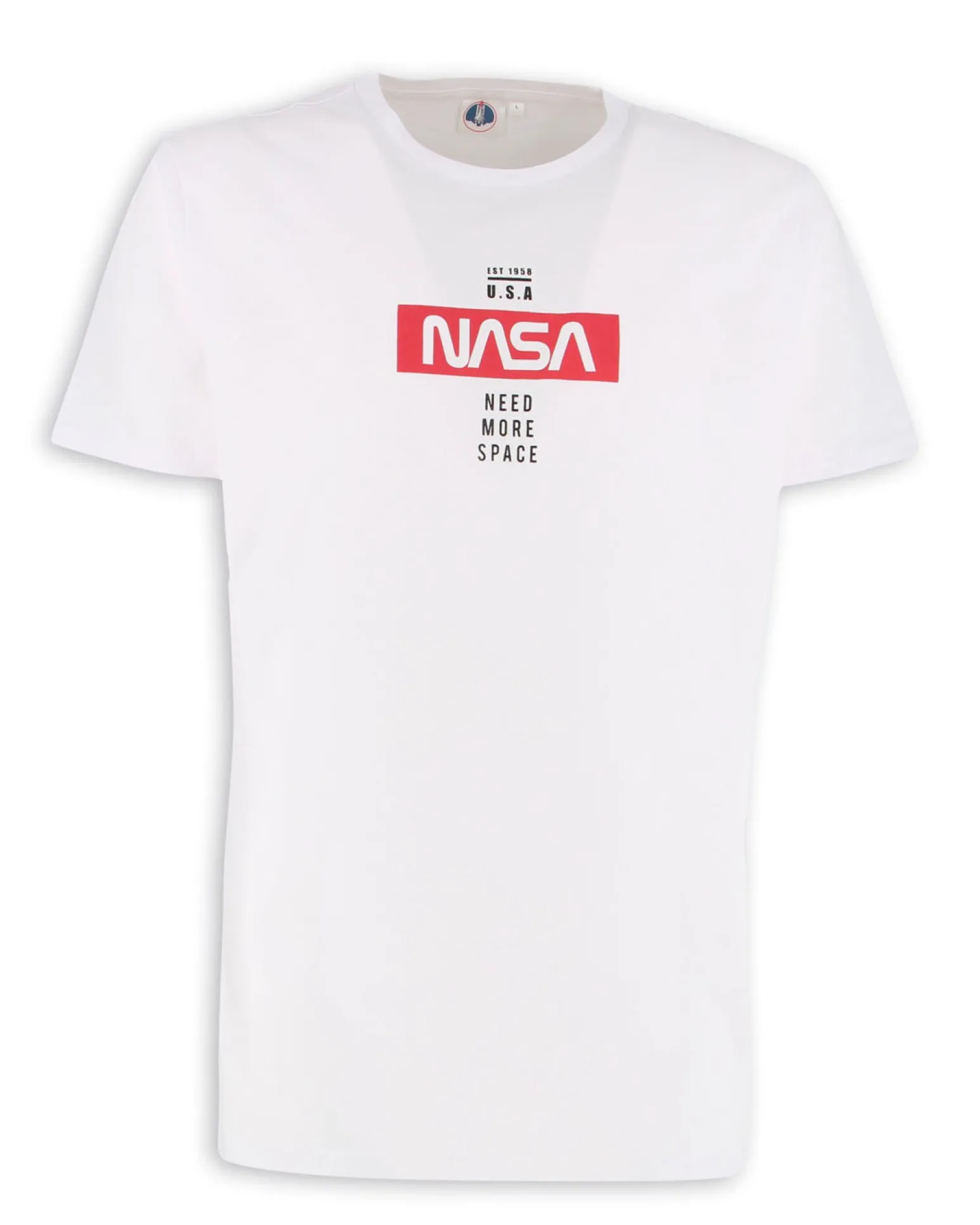 NASA - Tshirt bianca da uomo con logo frontale - JL052521