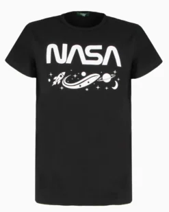 NASA - TSHIRT NERA DA UOMO LOGO NASA