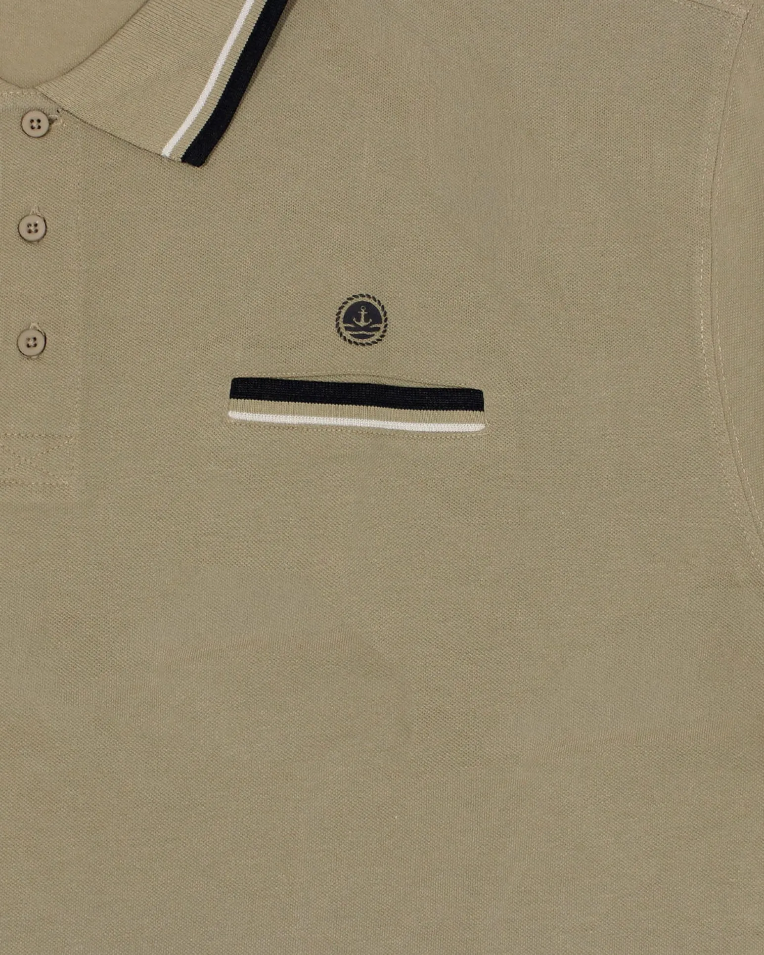 NAVY SAIL - Polo over manica corta beige