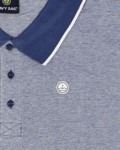 NAVY SAIL - Polo over manica corta denim