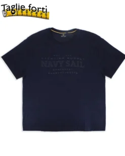 NAVY SAIL - Tshirt over blu scuro da uomo con logo frontale - NYUOV2537