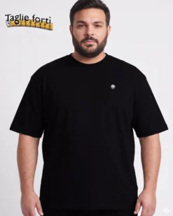 NAVY SAIL - Tshirt over manica corta nera
