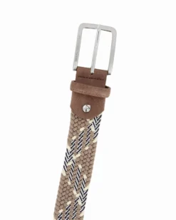 NAZARENO GABRIELLI - Cinta beige intrecciata ed elasticizzata da uomo