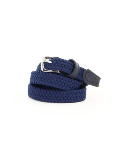 NAZARENO GABRIELLI - Cinta blu militare da donna, intrecciata ed elasticizzata