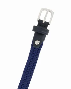 NAZARENO GABRIELLI - Cinta blu militare da donna, intrecciata ed elasticizzata