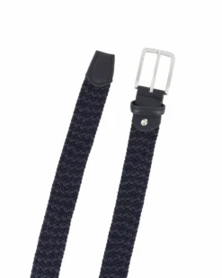 NAZARENO GABRIELLI - Cinta blu intrecciata ed elasticizzata da uomo