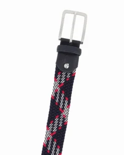 NAZARENO GABRIELLI - Cinta blu/rossa intrecciata ed elasticizzata da uomo