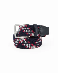 NAZARENO GABRIELLI - Cinta blu/rossa intrecciata ed elasticizzata da uomo