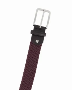 NAZARENO GABRIELLI - Cinta marrone intrecciata ed elasticizzata da uomo