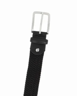 NAZARENO GABRIELLI - Cinta nera intrecciata ed elasticizzata da uomo