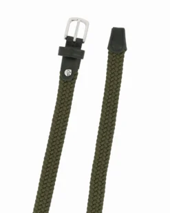 NAZARENO GABRIELLI - Cinta verde militare da donna, intrecciata ed elasticizzata
