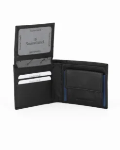 NAZARENO GABRIELLI - Portafoglio nero da uomo in VERA PELLE