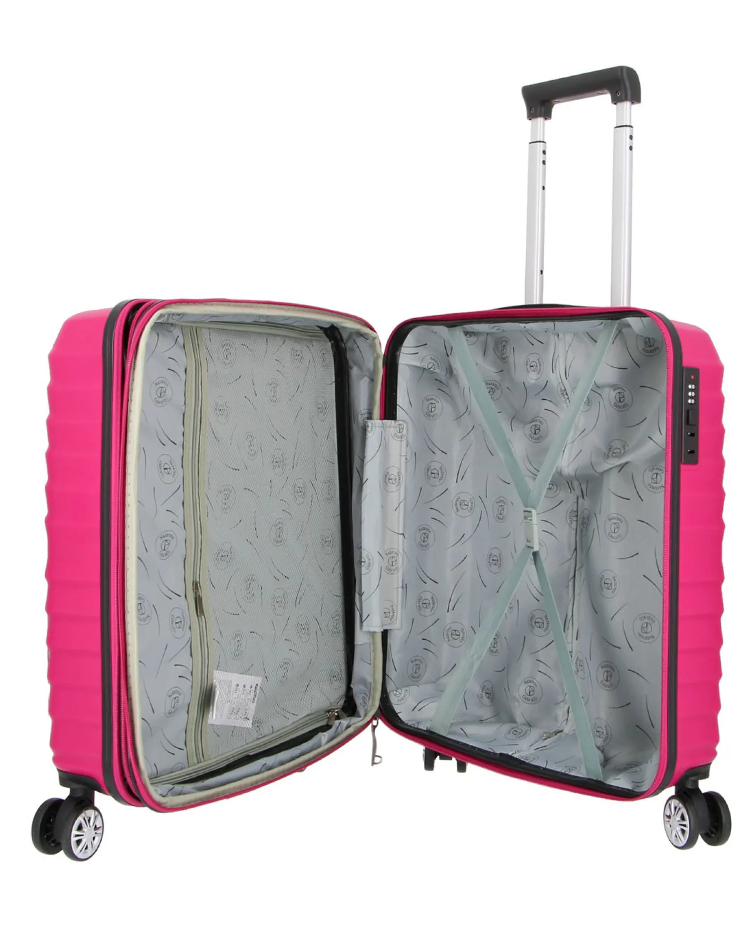 NAZARENO GABRIELLI - TROLLEY FUXIA IN ABS 4 RUOTE