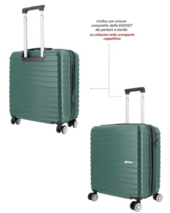 NAZARENO GABRIELLI - TROLLEY VERDE IN ABS 4 RUOTE