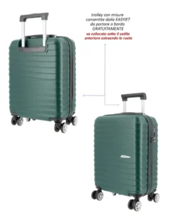 NAZARENO GABRIELLI - TROLLEY VERDE IN ABS 4 RUOTE