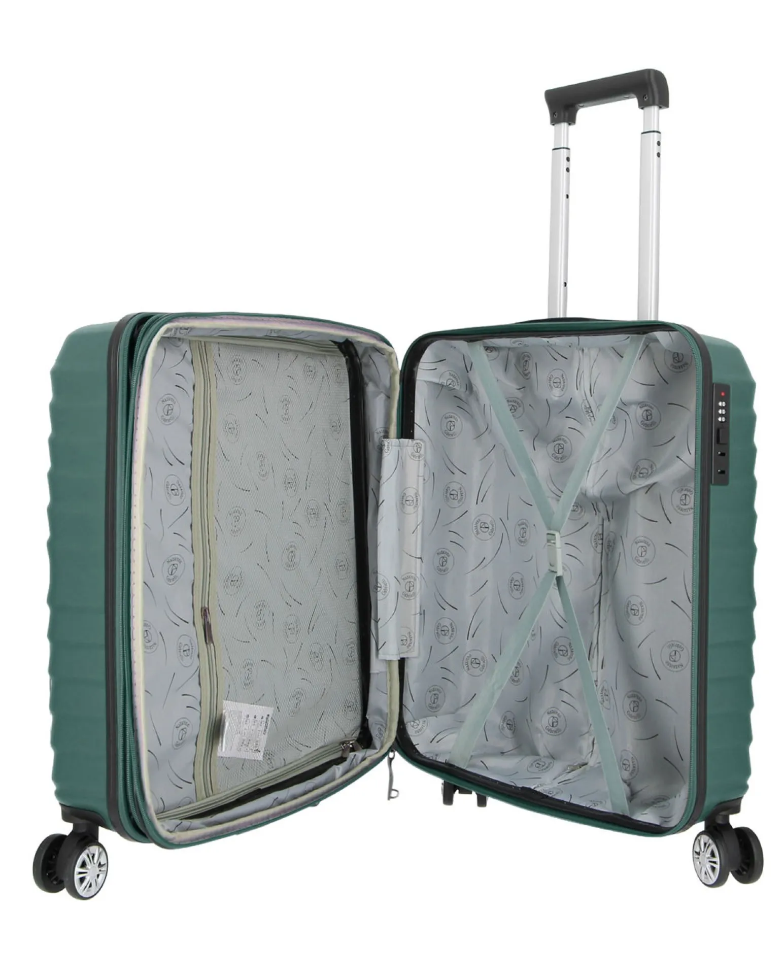 NAZARENO GABRIELLI - TROLLEY VERDE IN ABS 4 RUOTE
