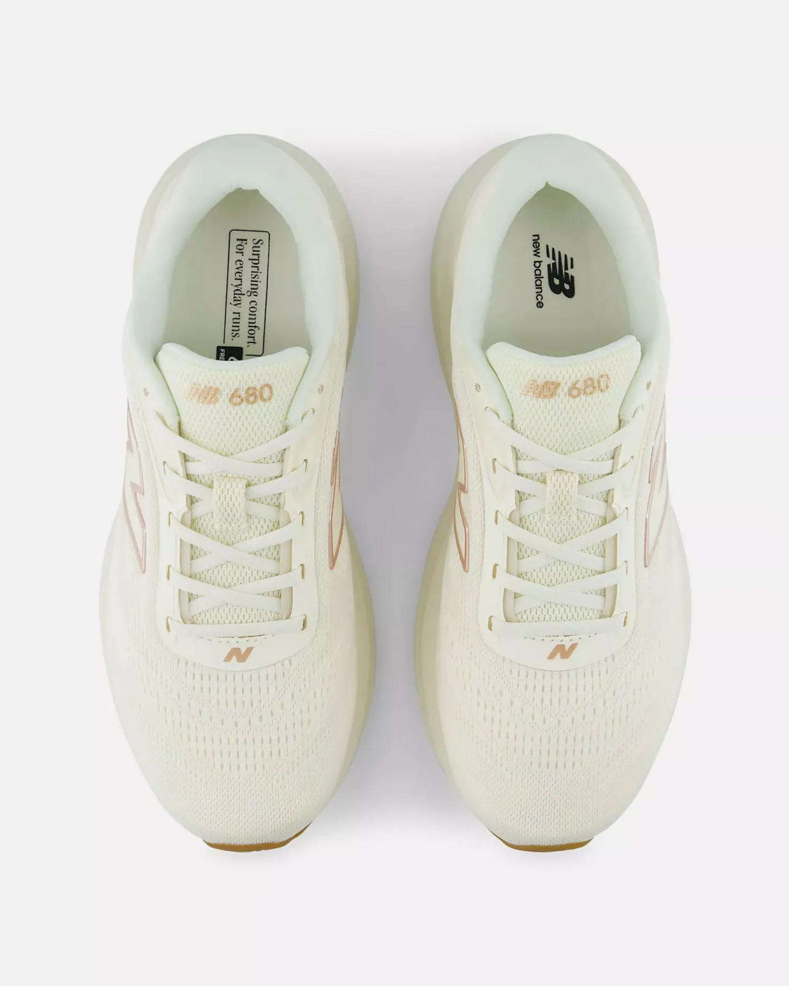 NEW BALANCE - SCARPA DA RUNNING FOAM X 680 V9 BEIGE CON DETTAGLI MARRONI DA DONNA, W680107
