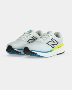 NEW BALANCE - SCARPA DA RUNNING FRESH FOAM EVOZ V4 BIANCA CON DETTAGLI GIALLO FLUO E BLU DA UOMO, MEVOZ2AM