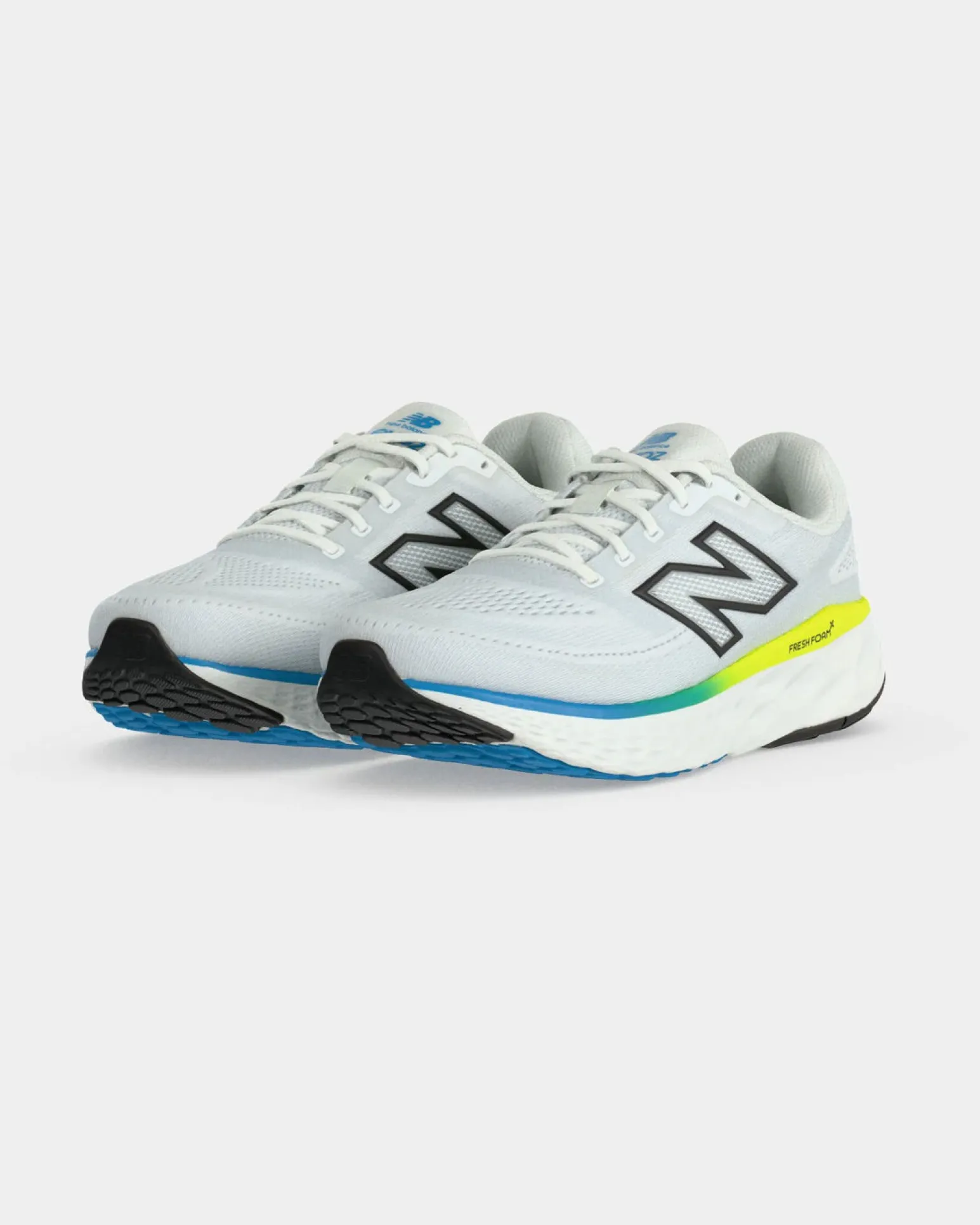 NEW BALANCE - SCARPA DA RUNNING FRESH FOAM EVOZ V4 BIANCA CON DETTAGLI GIALLO FLUO E BLU DA UOMO, MEVOZ2AM