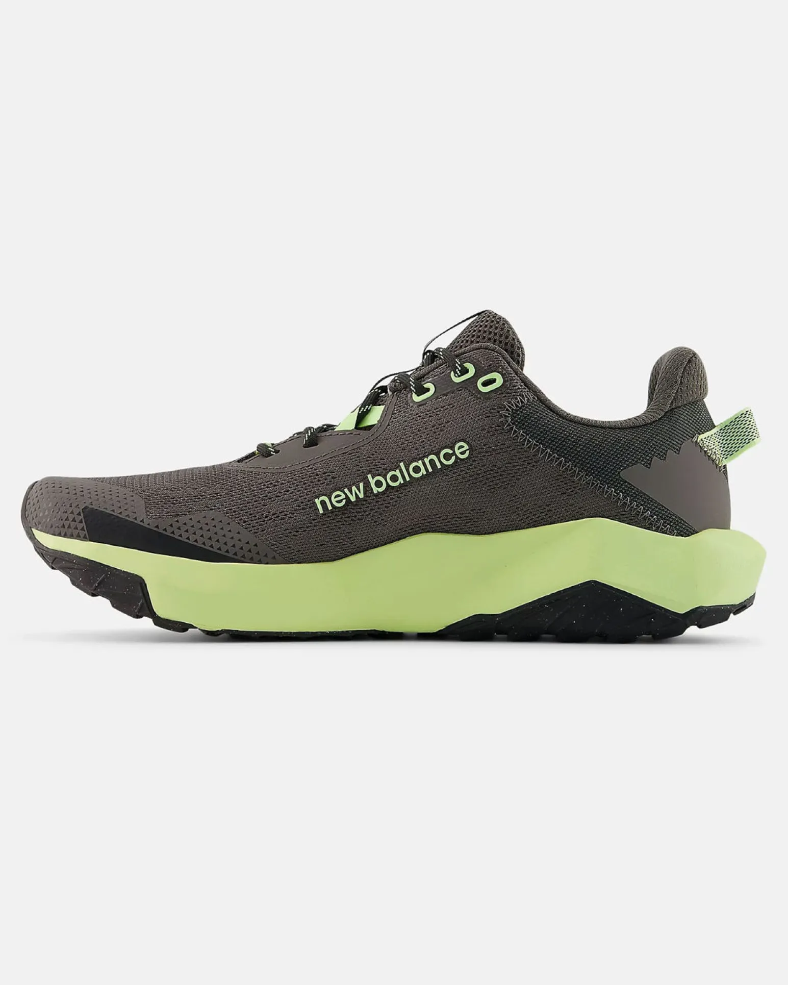 NEW BALANCE - SCARPA DA RUNNING TRAIL NITREL V6 GRIGIA CON DETTAGLI VERDE FLUO DA UOMO, MNTR2MD
