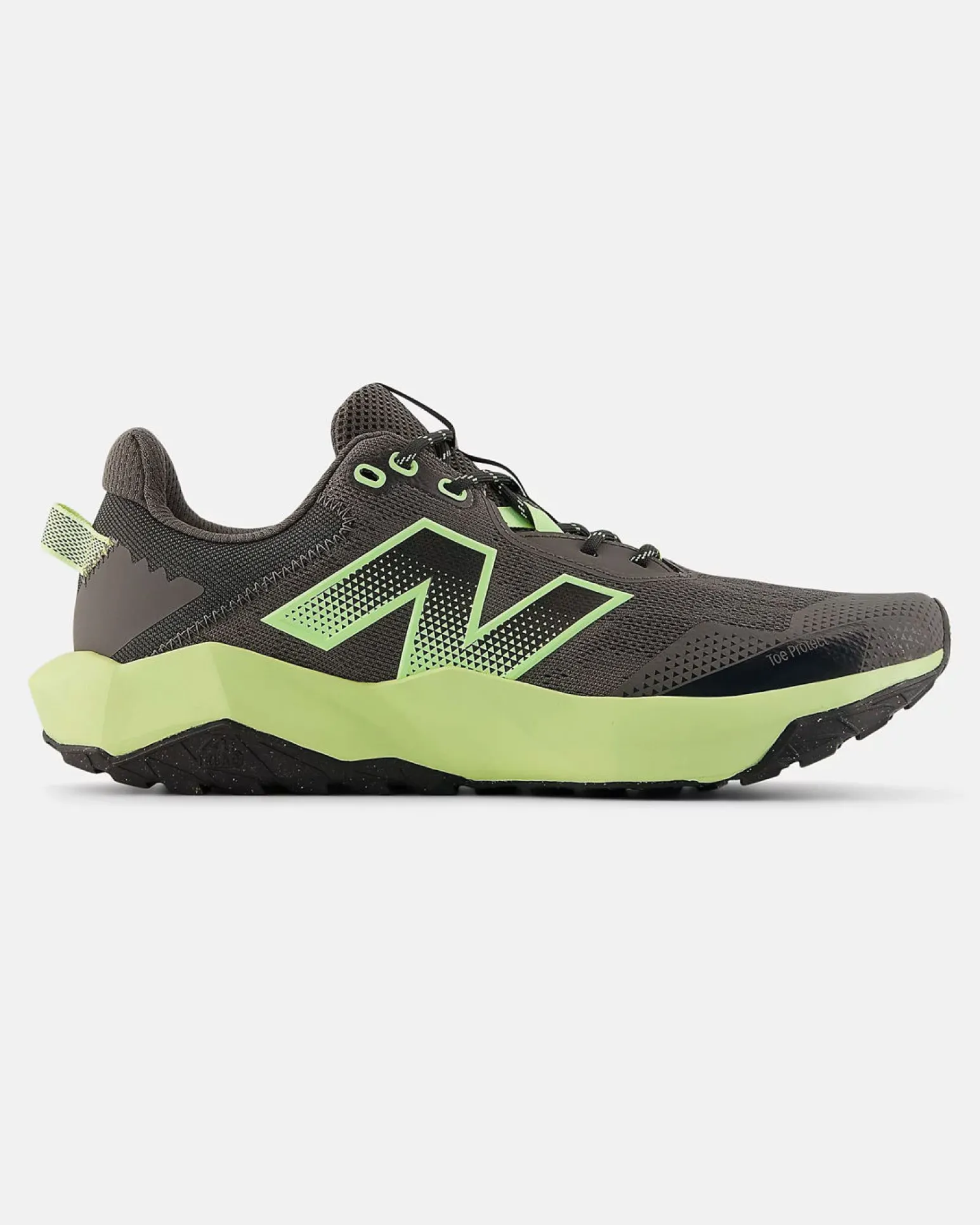 NEW BALANCE - SCARPA DA RUNNING TRAIL NITREL V6 GRIGIA CON DETTAGLI VERDE FLUO DA UOMO, MNTR2MD