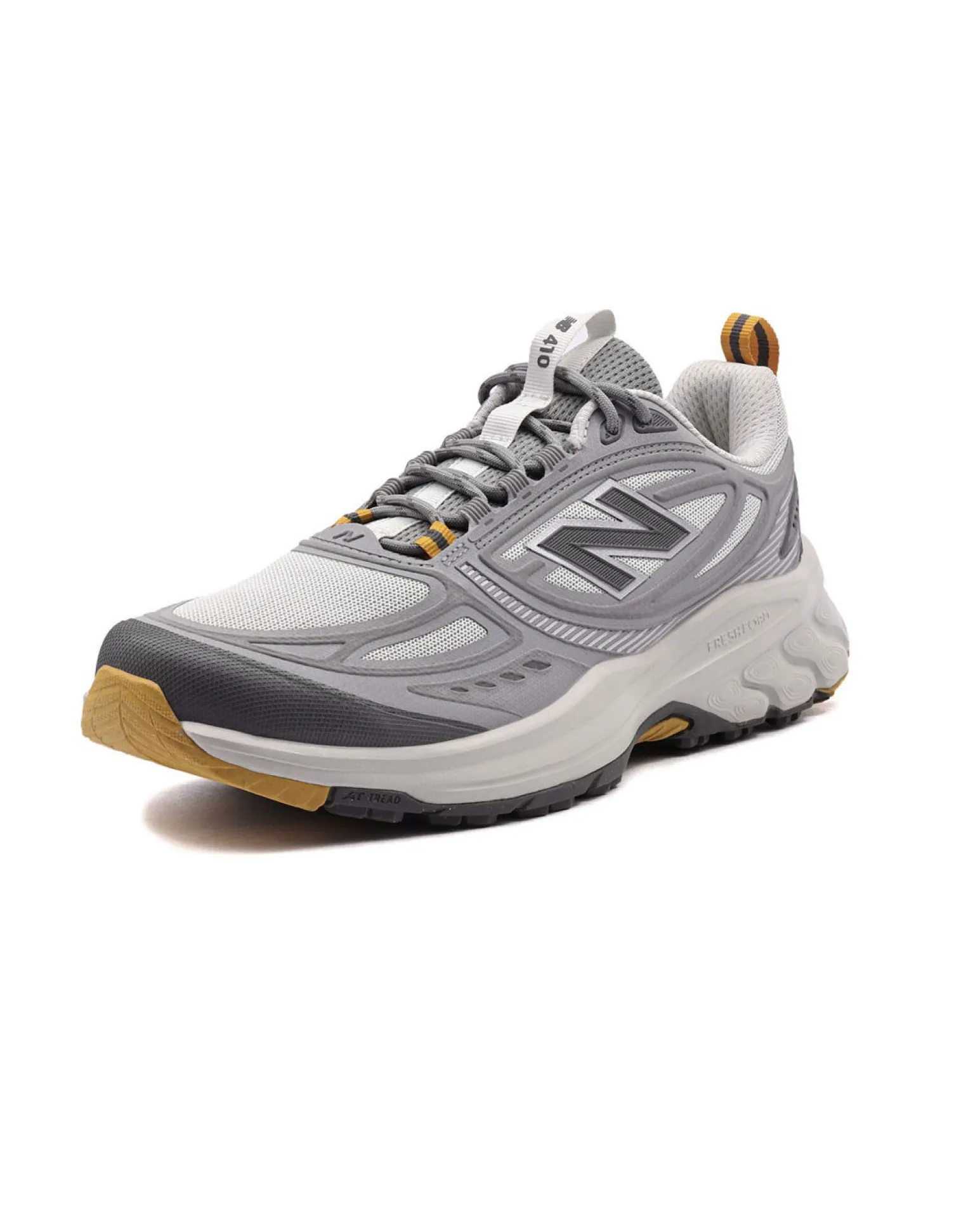 NEW BALANCE - SCARPE DA RUNNING TRAIL SYNTHETIC GRIGIE CON DETTAGLI GIALLI DA UOMO, M4105G0