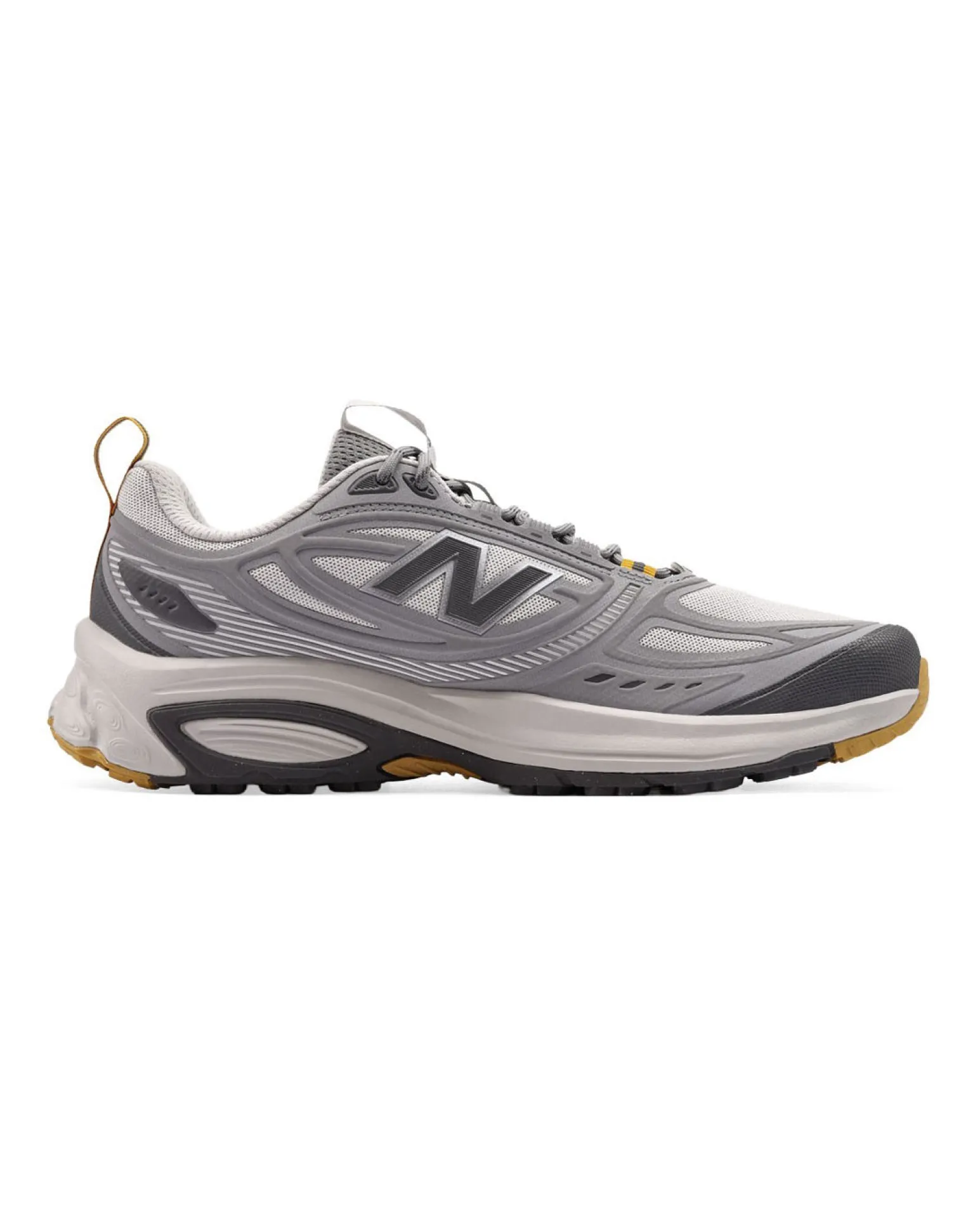NEW BALANCE - SCARPE DA RUNNING TRAIL SYNTHETIC GRIGIE CON DETTAGLI GIALLI DA UOMO, M4105G0