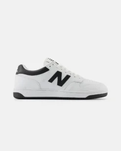NEW BALANCE 480 - Sneaker da uomo bianche e nere in VERA PELLE con soletta Ortholite